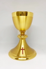 Chén lễ xi vàng CLXV031 Mẫu Thánh Giá Đỏ 19cm