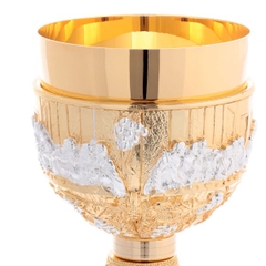 Chén lễ Italy CLXV1490 Bữa tiệc ly và Vườn Nho Vàng điểm bạc