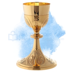 Chén lễ xi vàng Italy CLXV032 Mẫu hoa huệ và chữ JHS