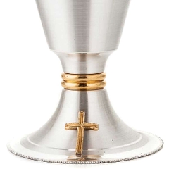 Chén lễ xi vàng CLXV076 Mẫu thánh giá 15cm