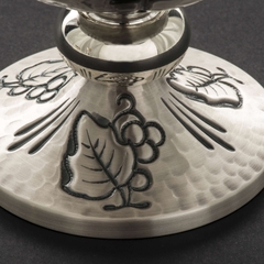 Chén Lễ xi vàng CLXV124 Mẫu khắc bông lúa mì, Thánh Giá và chùm nho 17.5cm