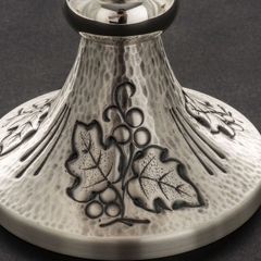 Chén Lễ xi vàng CLXV124 Mẫu khắc bông lúa mì, Thánh Giá và chùm nho 17.5cm