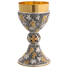 Chén Lễ Italy Italy xi vàng CLXV1305 Mẫu chiếc lá chùm nho mạ vàng 20cm