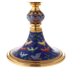 Chén Lễ Italy CLXV1405 Đế Tráng Men Xanh Họa Tiết Chim Bồ Câu