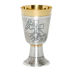 Chén Lễ Italy xi vàng CLXV275 Mẫu Chiên Thiên Chúa Nhị sắc 17cm