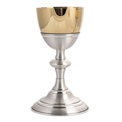 Chén lễ Italy xi vàng CLXV337 Mẫu tinh tế nền bạc 19cm