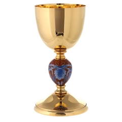 Chén Lễ Italy CLXV0405 tay nắm tráng men chữ IHS và Chi-Rho