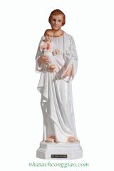 Tượng Thánh Giuse bế Chúa 53cm màu trắng