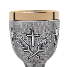 Chén Lễ Italy CLXV2186 chạm khắc Thánh giá và lúa mì