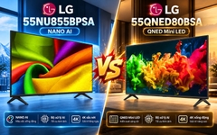So sánh LG 55NU855BPSA và 55QNED80BSA: Chọn NANO AI hay QNED Mini LED?