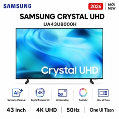 Smart Tivi Crystal UHD Samsung AI 4K 43 inch UA43U8000H - Mới 2026