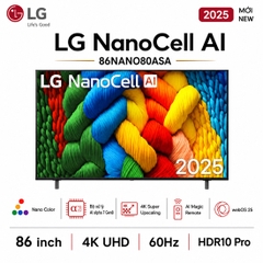 Smart Tivi NanoCell LG AI 4K 86 inch 86NANO80ASA - Chính hãng