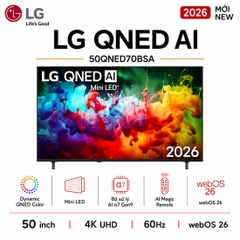 Smart Tivi QNED LG AI 4K 50 inch 50QNED70BSA - Mới 2026