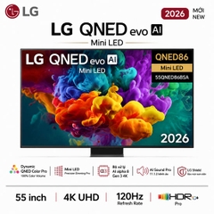 Smart Tivi QNED LG AI 4K 55 inch 55QNED86BSA Mini LED 2026