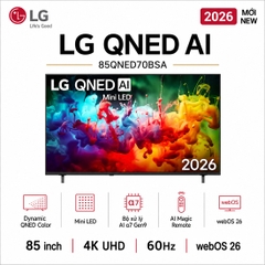 Smart Tivi QNED LG AI 4K 85 inch 85QNED70BSA - Mới 2026