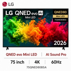 Smart Tivi LG 75QNED80BSA QNED evo AI 4K 75 inch Mini LED Mới 2026