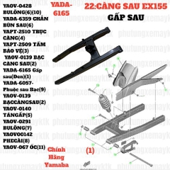 [EX155][22:CÀNG SAU] YADA-6165-EX155-Gấp sau(Đen)-[Yamaha] (1)