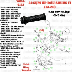 [SIR][31:CỤM ỐP ĐẦU] YADA-6122-Nouvo-4-5-6-Lx-Sx-Sirius Fi (14-20) -Luvias-Bao tay phải(2 Ống ga)-[Yamaha] (10)