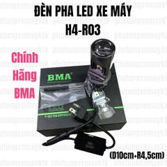 [Chính hãng led BMA] PHA LED BI CẦU XE MÁY H4-R03-SÁNG TRẮNG(25/40W-3000lm)