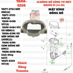[SIR][41:ĐỒNG HỒ CÔNG TƠ MÉT] YADA-6258 Mặt kính đồng hồ Sirius Fi(14-20) (3)[Yamaha]