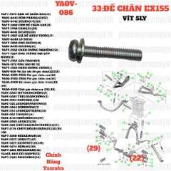 [EX155][33:ĐẾ CHÂN] YAOV-086-Vít 5ly bắt đế gác chân Exciter 155(dài 23mm) Phụ tùng phụ kiện xe máy-[Yamaha] (22)(29)