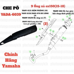 [EX15] [9:Ống xả] YADA-6039-Che pô Exciter 150(15-18)-Đen Nhám cpch (2)-[Yamaha]