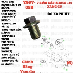 [SIRC][7:BƠM DẦU] YAOV-089-Ốc xả nhớt SIRIUS RC-T110LE (6) [Yamaha]. SIRIUS FI [7:BƠM(3)]