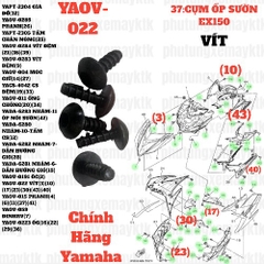 [EX15][21:ỐP SƯỜN] YAOV-022 VÍT EX15 (15-18) (4) (9) (14) [31:CỤM(5)(11)(19)] [37:CỤM(3)(10)(17)(23)(30)(43)(40)]-[Yamaha], EX155 [19:ỐP(3)(8)(13)(17)(23)] [31:CỤM(11)] [37:CỤM(6)(12)(47)(50)(56)]