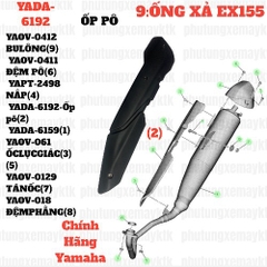 [EX155][9:ỐNG XẢ] YADA-6192-Ốp pô Exciter 155 -Đen nhám phụ tùng phụ kiện xe máy CPCH-[Yamaha] (2)