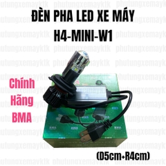 [CHÍNH HÃNG LED BMA] PHA LED BI CẦU XE MÁY MINI-W1-H4-BMA-DPL-30W-10/80V-4000LM.