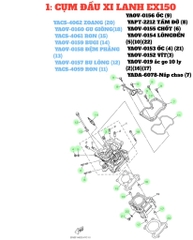 [EX15][1:CỤM ĐẦU XI LANH] YAOV-0156 BU LÔNG -EX150 (9) [7:BƠMDẦU(10)] [8:BẦU(5)] [6:HỆ(3)]-[Yamaha], EX155 [18:CHẮN(13)]
