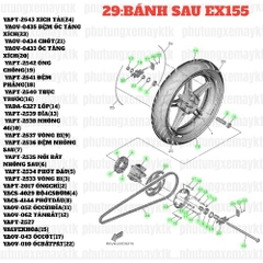 [EX155][29:BÁNH SAU] YAPT-2537 VÒNG BI EX155(2022)-[Yamaha] (9)