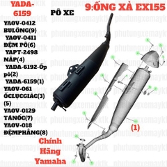 [EX155][9:ỐNG XẢ] YADA-6159-EX155-Pô xe(Ko có pát pô) pxm-[Yamaha] (1)