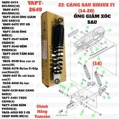 [SIR][22:CÀNG SAU] YAPT-2649 ỐNG GIẢM XÓC SAU SIRIUS-FI(14-20) (14) [Yamaha]