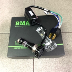 [Chính hãng led BMA] PHA LED BI CẦU XE MÁY H4/M5-R02-SÁNG TRẮNG(20/35W-2800lm)