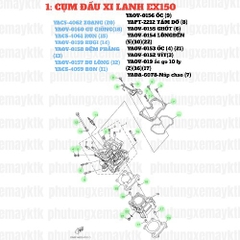 [EX15] [1:CỤM ĐẦU XI LANH] YAOV-0152 VÍT NẮP XẢ EX150 (15-18) (3)-[Yamaha]