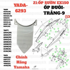 [EX15][21:ỐP SƯỜN] YADA-6293 EX150(15-18)-Trắng -9 Ốp đuôi rùa(13)-[Yamaha]