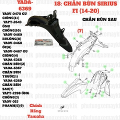 [SIR][18:CHẮN BÙN] YADA-6369 CHẮN BÙN SAU Sirius Fi-Đuôi dè biển số(Đen nhám) (7) [Yamaha]