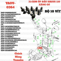 [SIRC][23:CỤM CÀNG TRƯỚC] YAOV-0364 BỘ 10 VÍT SIRIUS RC-T110LE (12) [31:CỤM(10)] [21:ỐP(12)(16)]-[Yamaha], EX155 [18:CHẮN(8)] [19:ỐP(4)(9)(22)] [31:CỤM(9)] [37:CỤM(28)(41)] [43:ĐÈN(3)], NVX155_V1 [37:(32)