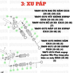 [EX15][3:XU PÁP] YAOV-0173 NẮP LÒ XO XUPAP  EX15 (15-18) (6)-[Yamaha]