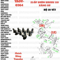 [SIRC][23:CỤM CÀNG TRƯỚC] YAOV-0364 BỘ 10 VÍT SIRIUS RC-T110LE (12) [31:CỤM(10)] [21:ỐP(12)(16)]-[Yamaha], EX155 [18:CHẮN(8)] [19:ỐP(4)(9)(22)] [31:CỤM(9)] [37:CỤM(28)(41)] [43:ĐÈN(3)], NVX155_V1 [37:(32)