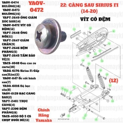 [SIR][22:CÀNG SAU] YAOV-0472 VÍT CÓ ĐỆM SIRIUS-FI(14-20) (12) [Yamaha]