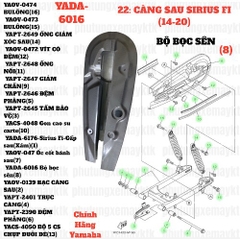 [SIR][22:CÀNG SAU] YADA-6016 Bộ bọc sên Sirius Fi(14-20) (8) [Yamaha]