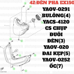 [EX15][42:ĐÈN PHA] YAOV-0291 BU LÔNG EX15 (15-18) (4)-[Yamaha], EX155 [22:CÀNG(7)]