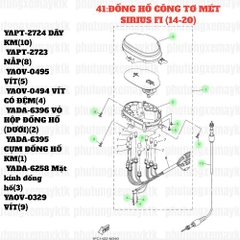 [SIR][41:ĐỒNG HỒ CÔNG TƠ MÉT] YADA-6395 CỤM ĐỒNG HỒ KM SIRIUS-FI(14-20) (1) [Yamaha]