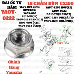 [EX15][18:CHẮN BÙN] YAOV-0222 ĐAI ỐC TỰ HÃM EX15 (15-18) (17) trùng mã 956070620000-[Yamaha]