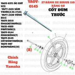 [EX15][27:BÁNH TRƯỚC] YAOV-0145 CỐT ĐÙM TRƯỚC SIRIUS,SI FI,EX10,EX11,EX150 (15-18) (8)  Sai chung mã B6AF51810000, SIRIUS RC [27:BÁNH(8)]-[Yamaha], EX155 [27:BÁNH(8)], SIRIUS FI [27:BÁNH(8)]