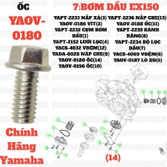 [EX15][5: BƠM NƯỚC] YAOV-0180 BU LÔNG EX15 (15-18) (12) [7:BƠM DẦU (14)]-[Yamaha], EX155 [26:YÊN(10)], NVX155_V1 [31:(21)] [37:(23)