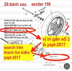[EX155][33:ĐẾ CHÂN] YADA-6015 Chốt gác chân sau Exciter 150-[Yamaha] EX155 (36)(46)