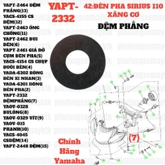 [SIRC][9:ỐNG XẢ] YAPT-2332 ĐỆM PHẰNG SIRIUS RC-T110LE (11),[42:ĐÈN(7)] [21:ỐP(7)]-[Yamaha], SIRIUS FI [37:CỤM(14)(21)]